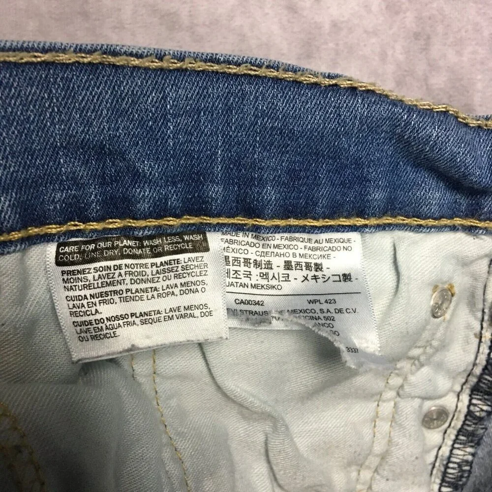 Levis Mens 505‎ Regular Fit Blue Jeans size 38x34 Stretch Denim Pants Zipper Fly